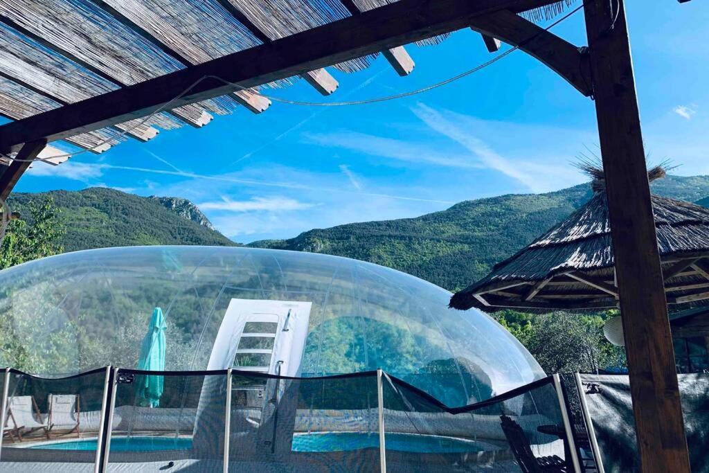 2P Au Coeur Des Montagnes Avec Piscine Chauffee Apartment Puget-Theniers Exterior photo